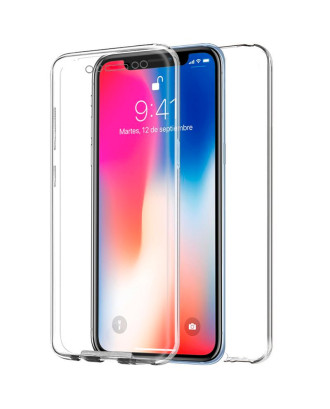 Capa COOL de Silicone 3D para iPhone X / iPhone XS (frente e verso transparentes)