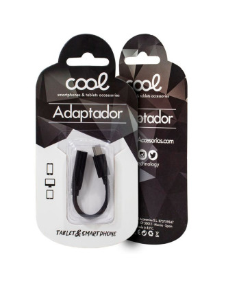 Adaptador Conector Tipo C para Jack 3,5 mm (Digital) COOL (Universal) Preto