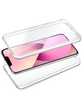 Capa COOL de Silicone 3D para iPhone 13 (frente e verso transparentes)