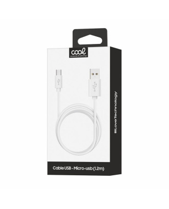 Cabo USB universal COOL compatível (Micro-Usb) 1,2 metros Branco 2,4 Amp