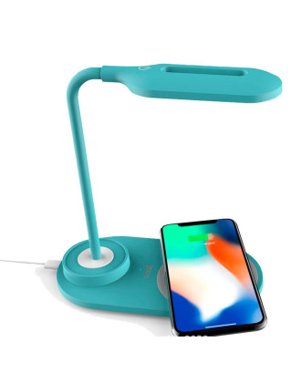Lâmpada LED + Qi COOL Base de carregamento sem fio Celeste