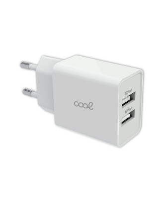 Entrada de carregador de rede universal 2 x USB COOL 2,4 Amps Branco