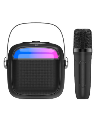 Alto-falante musical Bluetooth universal 6W COOL Mini Karaokê + Microfone Preto