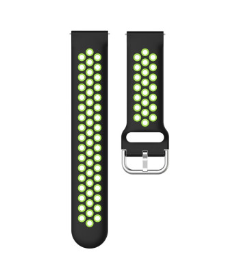 Correia Universal 20mm Amazfit Bip / GTS / Bip Lite / Huawei / Samsung / COOL Rubber Preto-Verde